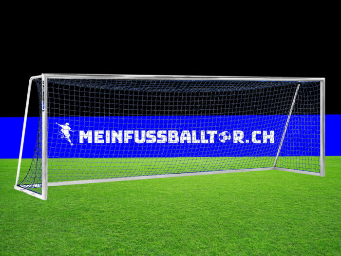 Tornetz für Fussballtor 750 x 250 cm | Blau | Netzbügel - meinfussballtor.ch