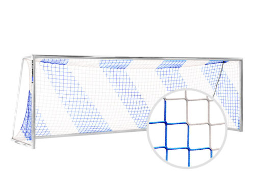 Tornetz für Fussballtor 750 x 250 cm | Blau-Weiss | Netzbügel