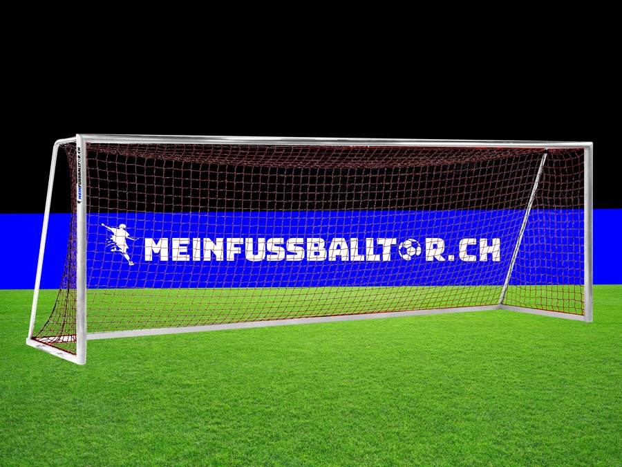Tornetz für Fussballtor 750 x 250 cm | Rot | Netzbügel - meinfussballtor.ch