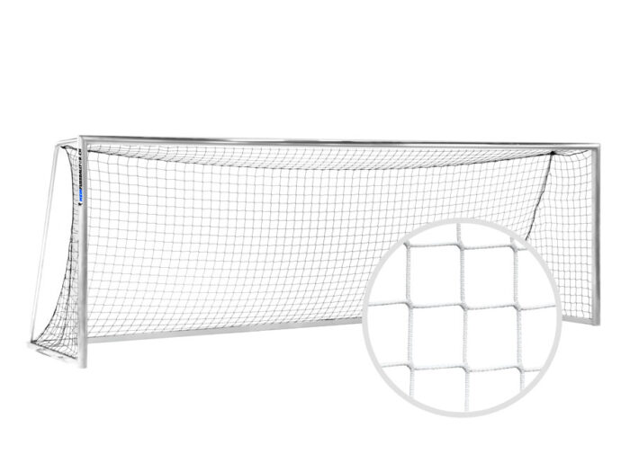 Tornetz für Fussballtor 750 x 250 cm | Weiss - Netzbügel