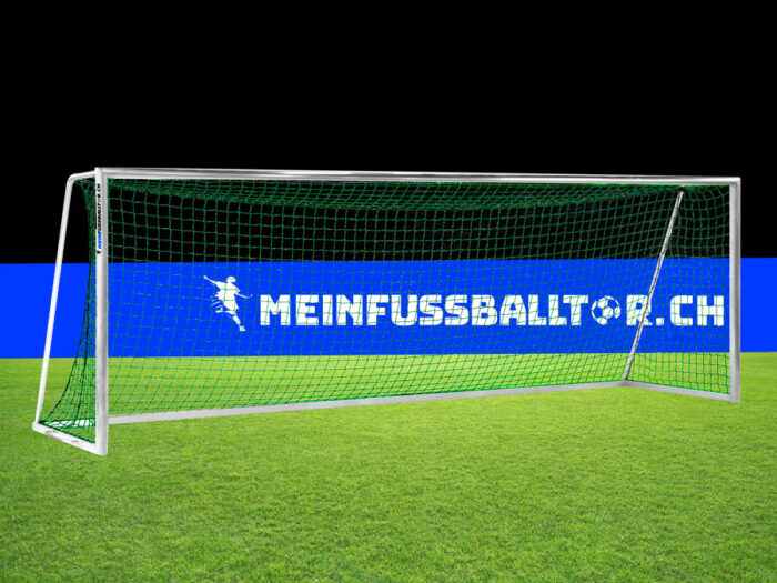 Tornetz für Fussballtor 750 x 250cm | Grün | Netzbügel - Meinfussballtor.ch