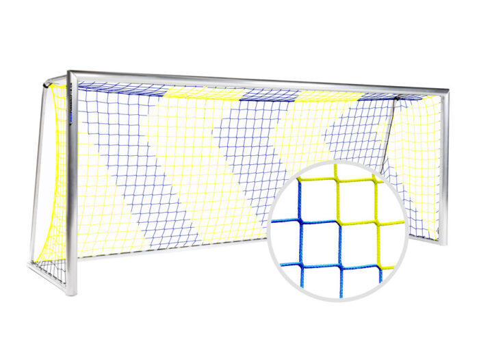 Tornetz für Fussballtor 500 x 200 cm - Blau-Gelb